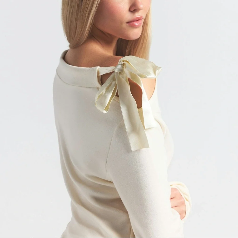 SKIMS CLOUD OFF THE SHOULDER TOP ECRU XS - Picture 1 of 6